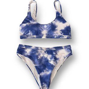 Purple tie dye scoop neck bikini